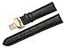 iStrap 22mm Calf Leather Watch Band Strap W/Rose Gold Steel Push Button Deployment Buckle Black
