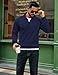 COOFANDY Men's Quarter Zip Pullover Basic Mock Neck Long Sleeve Lightweight Casual Fashion Half Zip Sweatshirts Dressy Navy