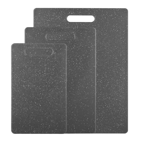 PaxCulina Tagliere in plastica, set di taglieri in PP, 3 pezzi con effetto marmo – Ideale per carne, verdure e prodotti da forno, separazione igienica, salvaspazio, taglieri lavabili in lavastoviglie