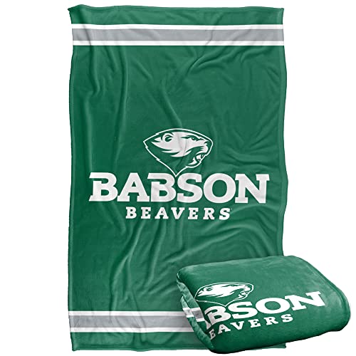 Babson College Beavers Blanket, 36"x58" Primary Logo Stripes, Silky Touch Super Soft Throw