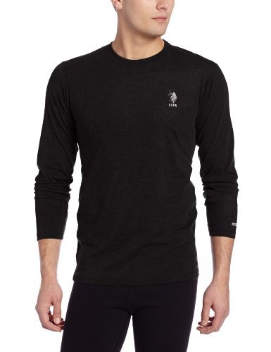 U.S. Polo Assn. Men's Heathered Active Long Sleeve Crew Neck