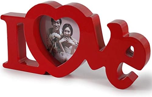 Talented 4 x 4 Wooden Photo Frame Love in Red, I Love You, Contemporary Mother's Day Style. Perfect for Birthdays, Anniversaries or Just to Say I Love You. Picture Size 4x4 (RED Love, 4 x 4)