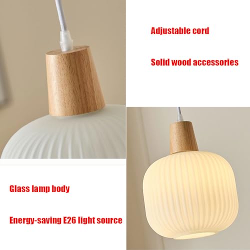 Lámpara de madera para comedor rústico y salón acogedor E27 7