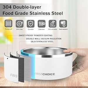 Stainless steel dog bowls with non slip rubber bottomdurable insulated dog water bowls for meduim large dogsheavy duty metal cold pet food bowlsrustproofdishwasher safe 100ozwhite   cucciolini doodles