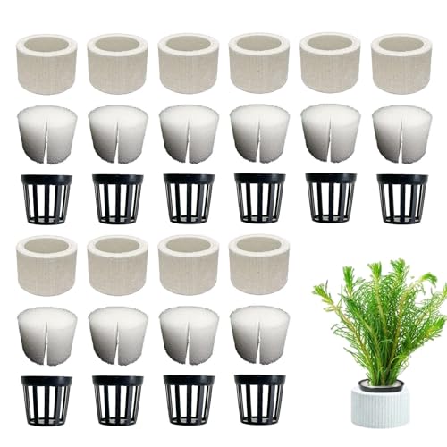 Quzente Aquarium Plant Weights Ceramic, Anti-floating Ceramic Aquarium Plant Basket,Aquarium Landscape Decorative Accessories,Fish Tank Plants Fixing Ring Set