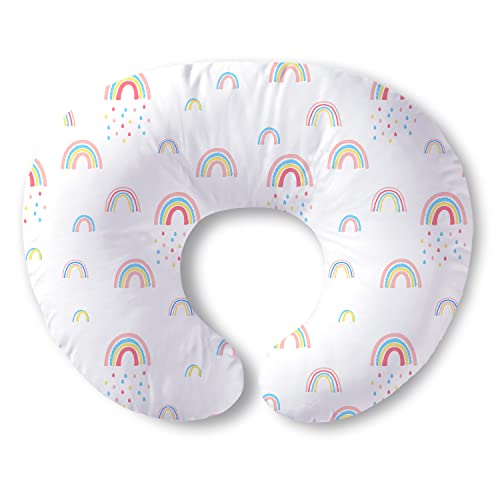 Plushii Nursing Pillow for Breastfeeding, Soft and Supportive Breastfeeding Pillow for Mom and Baby, Cute Feeding Pillow with Removable Cover for 0&ndash;12 Months, Rainbow World