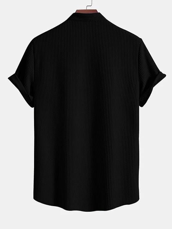 Image of GRECIILOOKS Men's Polycotton Regular Fit Casual Shirt | Stylish | Printed | Solid | Short Sleeve | Trendy (Available in Plus Size)