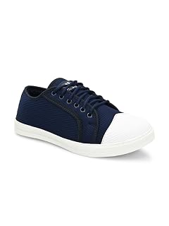 Women Casual Lace-Up Sneakers with Textured Fabric Upper and White Contrast Toe and Sole