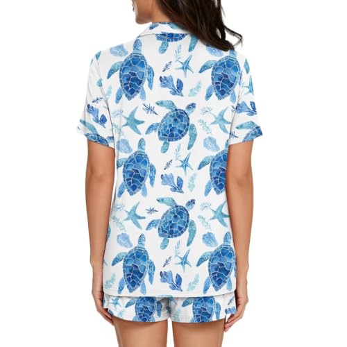 Image of Women's Short Sleeve Sleepwear Pajamas Nightwear with Pockets