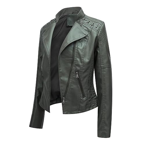 Veste en cuir pour femme AG coupe ajustée noire en taille 3XL