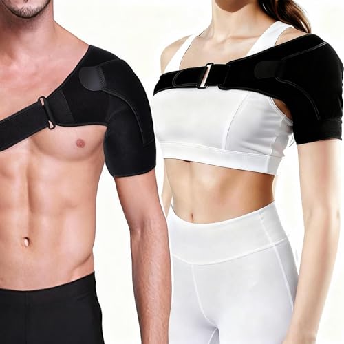 1pc Shoulder Brace Support for Men and Women with Compression Pad, Neoprene Recovery Sleeve for Rotator Cuff Pain Relief, Stability Bandage for Sports Injury Protection, Fits Left or Right Shoulder