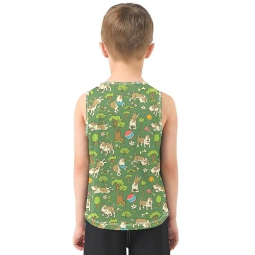 Baby Boys Sleeveless Tank Top Cute Dog Toddler Athletic Vest 3-10T3