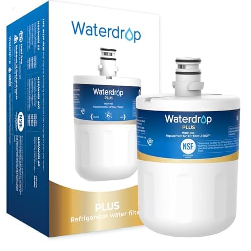 Waterdrop Plus 5231JA2002A NSF 401&53 Refrigerator Water Filter, Reduce PFAS, Replacement for LG® LT500P®, ADQ72910911, ADQ72910901, Kenmore 9890, GEN11042FR-08 (Package May Vary)