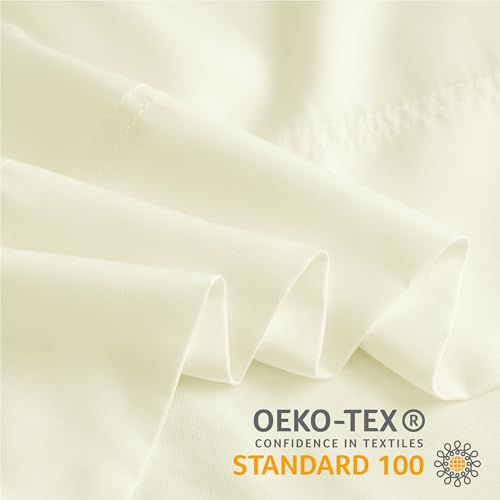 Image of BEDELITE King Pillow Cases Set of 2, Rayon Derived from Bamboo, Cream