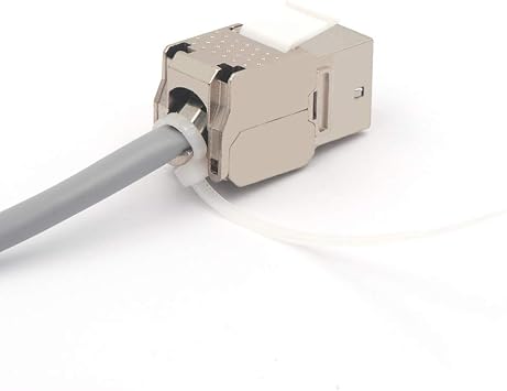 VCE 5-Pack Cat6 RJ45 Shielded Keystone Jacks, 180 Degree Metal Shielded Keystone Jacks Support 1Gigabit Network Speed