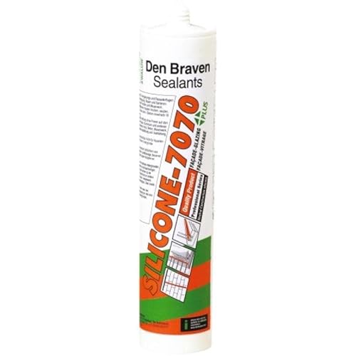 Den Braven SILICONE 7070 PLUS NERO - Stucco Silicone Neutro Alcoxy Monocomponente per edificio, cartuccia da 300 ml