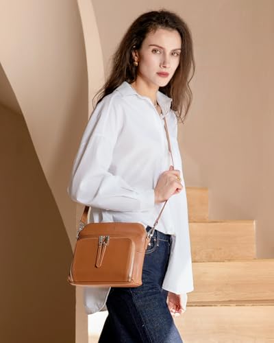Image of befen Genuine Leather Crossbody Purses for Women, Women's Small Crossbody Shoulder Bag with Built in RFID Wallet
