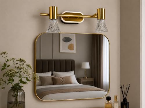 Image of FILLISKA 3 in 1 Double Wall spot /Picture /Display /Mirror Light with Adjustable Head and Colour Changing Function (12 Watt Luxurious Gold-047B)