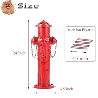 Phaxth 24" H Metal Fire Hydrant for Dogs to Pee On, Vintage Mid & Large Dog Fire Hydrant Pee Post for Outdoor Decor