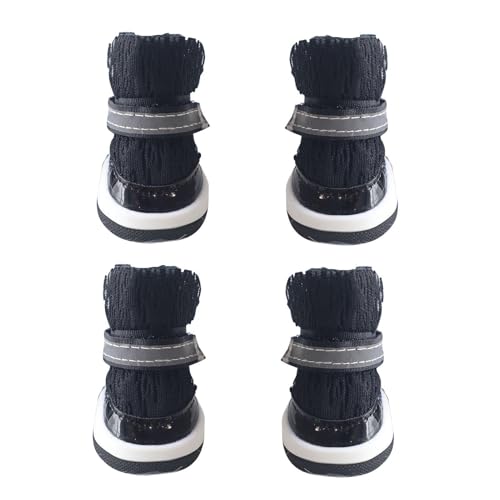 Dog Shoes - Non-Slip Puppy Paw Protectors | Anti-Slip Dog Shoes for Walking | 4 Pieces Breathable Paw Protectors for Hiking Camp