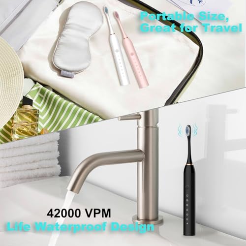 Image of 3 Pack Electric Toothbrush with 6 Modes, Rechargeable Toothbrushes with 12 Brush Head, Fast Charge 2 Min and 30s Timer Toothbrush