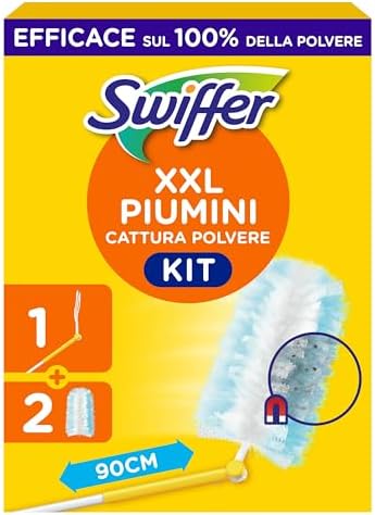 Swiffer Duster, Starter Kit Manico XXL + 2 Piumini Catturapolvere