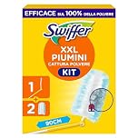Swiffer Duster Piumini Cattura Polvere, 1 Manico XXL e 2 Piumini, Cattura e Intrappola Polvere e Sporco, Raggiunge I Punti più Difficili della Casa, Maxi Formato