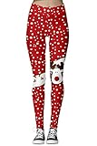 Roevite Women Christmas Leggings Red Xmas Reindeer Christmas Pants Funny Tights BFY031 SM