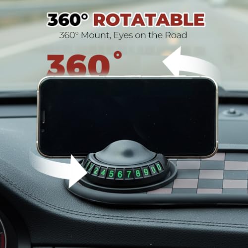 Mobile Phone Bracket Anti-Slip Mat, 2026 New Car Dashboard Organizer, Multifunctional Universal Fit Car Mat for Office, Temporary Parking Number for Drivers (Style C) by Generic - Image 3