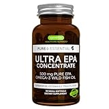 Igennus Ultra Pure Omega-3 EPA 500mg, Highly Concentrated IFOS Certified Wild Fish Oil, Advanced rTG Triglyceride Form, Non-GMO, 90 Small Softgels