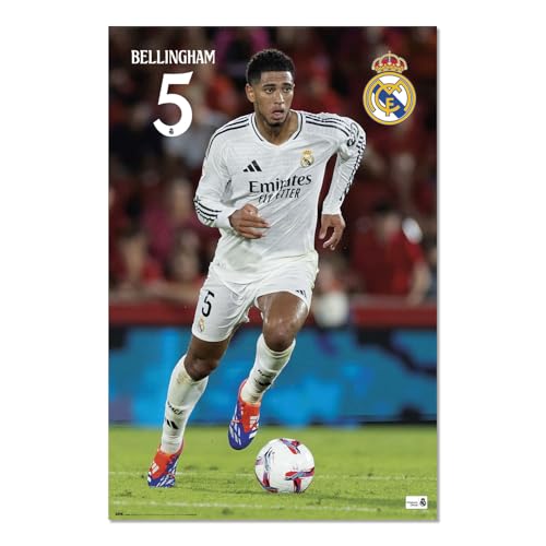 Grupo Erik Poster Real Madrid Bellingham - Laminas decorativas 61x91,5cm : Real Madrid regalos | Posters para pared ideal decoración habitación