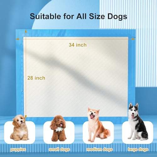 Image of Gardner Pet Ultra Absorbent Thicker Dog Pee Pads Extra Large XL 27.6 inchx33.5 inch Leak-Proof Odor-Control Blue Puppy Training Pads Full Edge-Wrapping Pad for Dogs, Puppies, Doggie, Cats, Rabbits - 30 Ct