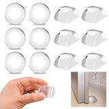Pack de 12 Unidades Topes para Puertas de Suelo, Topes de Puerta Discretos, Protector Pared y Muebles, Tope Puerta Adhesivo de Goma para Suelo, Topes Puertas Suelo Transparente, Door Stopper