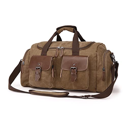 Sacs à bandoulière décontractés pour homme en toile café grand sac de sport