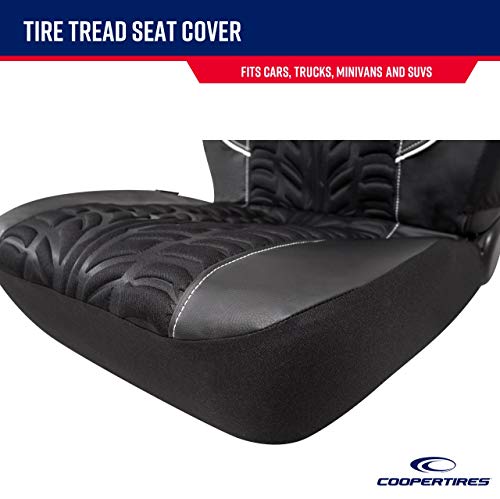 Cooper Tires Waterproof Car Seat Covers, Tire Tread Design, Low Back, PU Leather & Polycloth Fabric, Airbag Compatible, Fit for Most Cars, Trucks, SUVs and Vans - Thumbnail 3