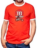 Manga corta Camisetas EGB Camiseta Cuello Blanco MONTESA Impala Ochenteras 80´s Retro Comic Tallas Especiales (Rojo, XXL)
