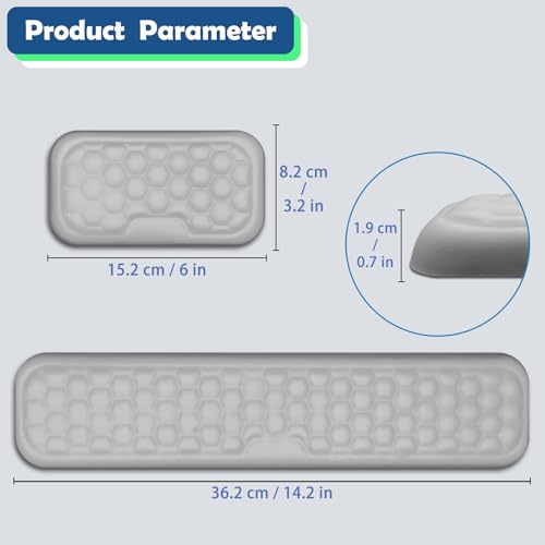 Image of ZORBES Desktop Forearm Support & Wrist Rest, Set of 2Pcs Memory Foam Forearm and Wrist Rest for Home, Office, Ergonomic Honeycomb Textured Design, Relieves Hand Strain & Shoulder Pressure