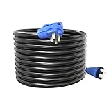 50 Amp 36 Feet RV Detachable Power Cord with Polarity LED Light, STW 6/3 + 8/1 Generator Cord,NEMA...