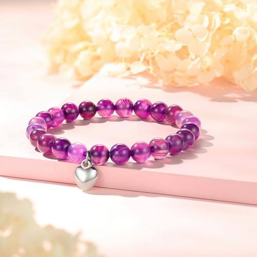 Ralukiia Get Well Gift for Women After Surgery, Healing Prayers Amethyst Bracelet, Cheer Up Inspirational Gifts for Women in Recovery, Feel Better Gift for Female Friend3