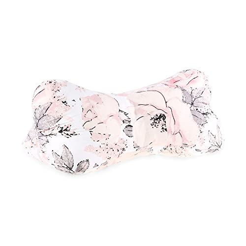 Totsy Baby Oreiller Cervical, Oreiller en os 16 x 40 cm - os de Lecture, Lavable, Oreiller de Relaxation, Oreiller de Voyage Coton Rose Sauvage