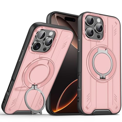 Coque iPhone 15 Pro Max rose anneau support antichoc silicone rigide