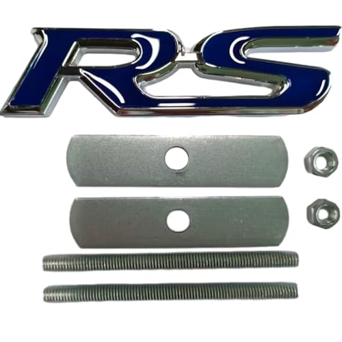 Image of 3D Raised Letters RS Emblem Grill Metal Badge Fits for Camaro Series Automotive Decoration(Blue)