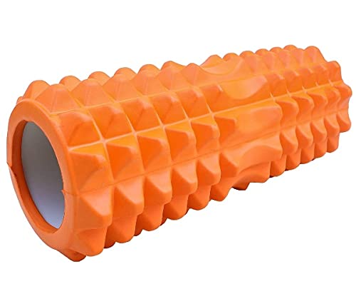 ESI Half-daimond Cut Foam Yoga Roller for Physical Therapy Exercise, Body Foam Roller, Deep Tissue Massager (Multi Colour)
