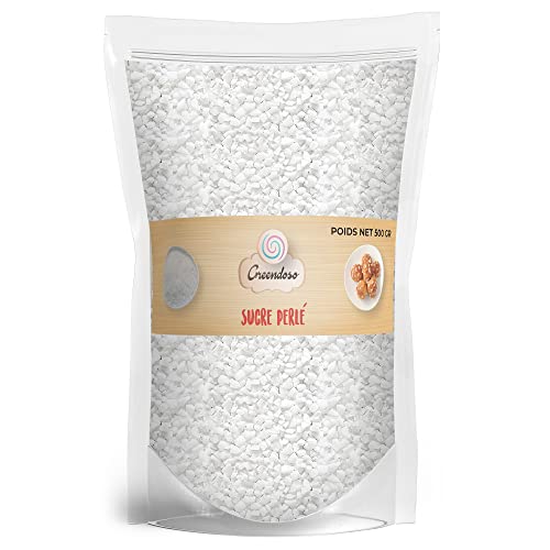 Greendoso-Sucre Perlé (Casson), Grains Moyens 500 Gr. Idéal pour Chouquettes, Brioches, Gaufres Liégeoise