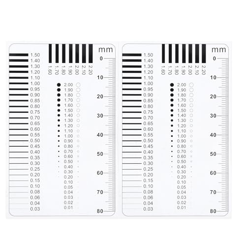 Generic 2pcs Concrete Crack Width Ruler - Multi-Purpose Film Thickness Gauge and Crack Width Ruler – Measuring Tool for Industrial Applications in Printing Electronics and Machinery