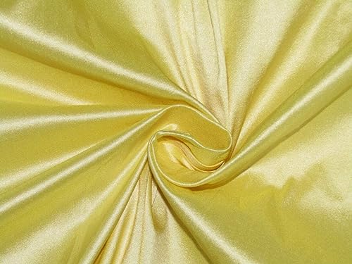 Tissu soie Dupioni jaune citron 137,2 cm infroissable pour vestes structurées