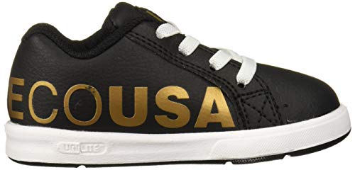 Dc Girls Court Graffik Elastic Se Ul Sn Skate Shoe, Black/Gold, 6 Little Kid #TOP5