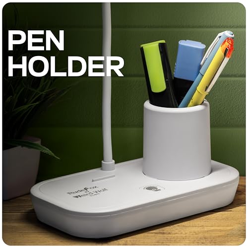 Image of WEIRD WOLF Rechargeable Study Table Lamp with Pen Holder & Mobile Stand, Touch Control, 3 Color Modes, Adjustable Flexible Gooseneck, USB Rechargeable Desk Lamp for Study, Reading, Office & Bedroom