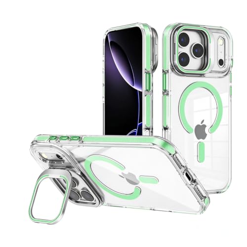 KOTONOVA iPhone 17/18 Pro�p �P�[�X Magsafe�Ή� �X�^���h�t�� ���C�����X�[�d �ϏՌ��E�N���A ����ɋ����A���΂݂ɂ��� �O���[��