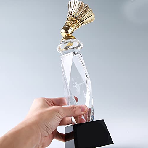 Speciale Trofee Voor Badmintoncompetitie Creatieve Kristallen Trofee Uitstekende Trofee Voor Badmintonspelers Souvenir Voor Badmintoncompetitie (Color : Clear, Size : 32.5cm) - Image 6